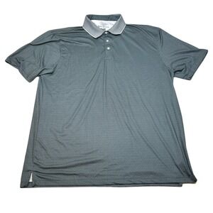 Hickey Freeman Golf Polo Shirt Mens 2XL Gray Print Performance Stretch‎
